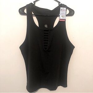 POP Fit Strappy Racerback Tank Top - Off Black, Size 3X